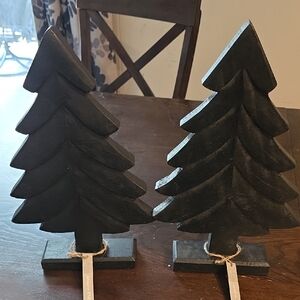 Black Wooden Pine Tree Decor